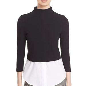 Theory Shirttail Ponte Top